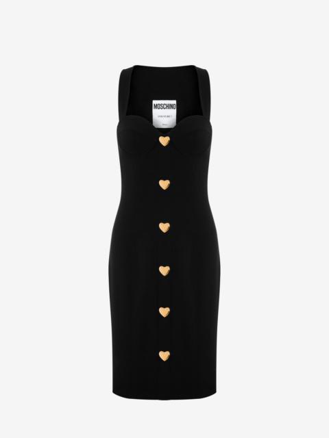 Moschino HEART BUTTONS ENVERS SATIN DRESS | REVERSIBLE