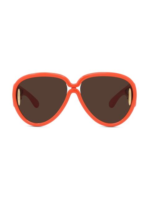 Loewe Men's x Paula's Ibiza 65MM Wave Mask Pilot Sunglasses - Orange Dark Grey