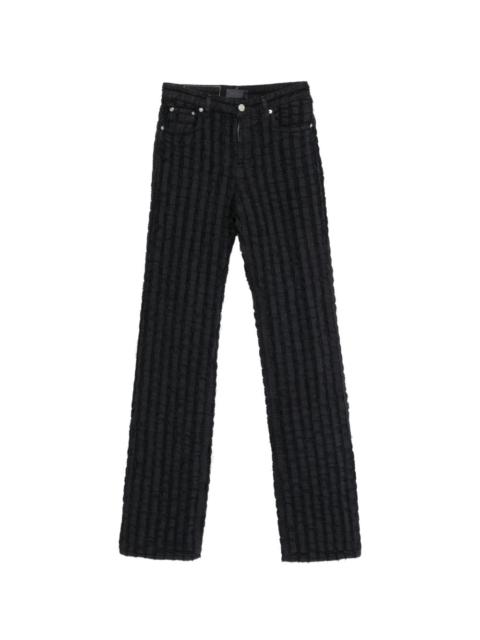 HAIKURE Star Bull Stripe distressed checked jeans