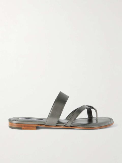 Manolo Blahnik Susa metallic leather sandals