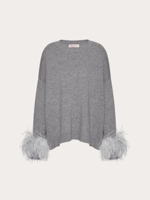 Valentino WOOL SWEATER WITH FEATHERS