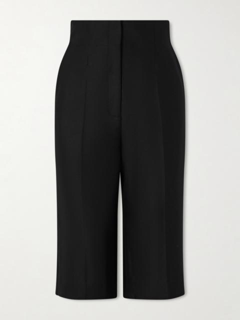 KHAITE Raelle Wool And Silk-blend Straight-leg Shorts