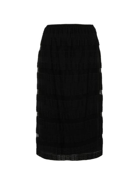 N°21 striped lace midi skirt