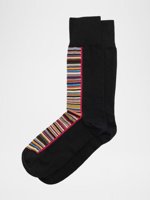 Paul Smith Men's Half Signature Stripe Crew Socks