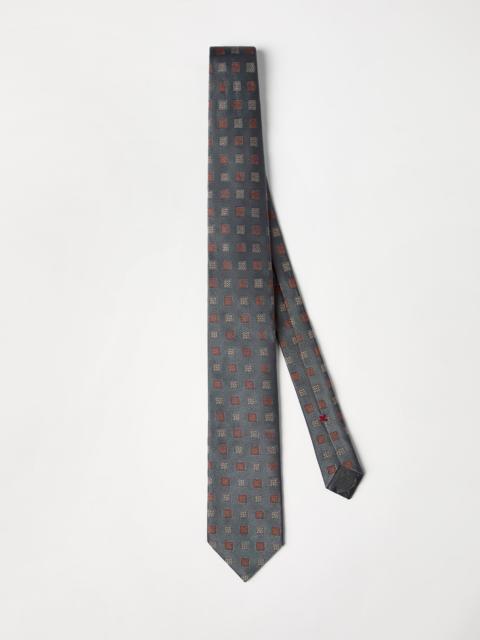 Brunello Cucinelli Silk tie with squares pattern