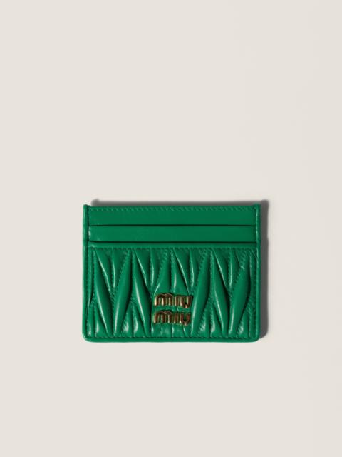 Miu Miu Matelassé nappa leather card holder