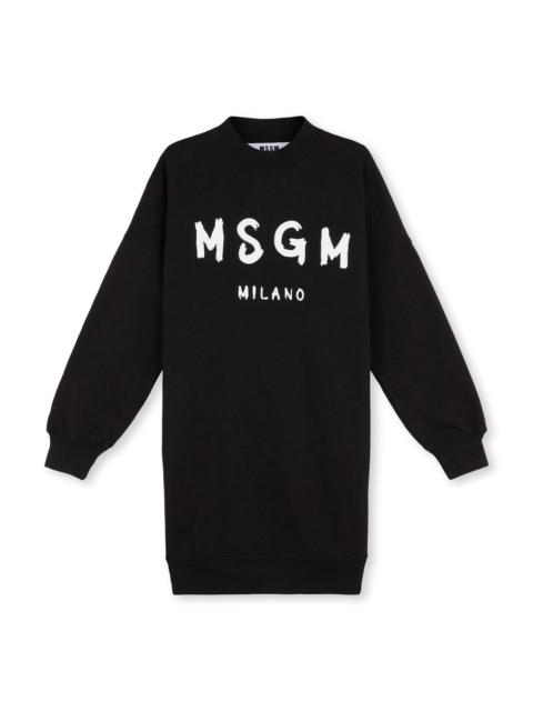 MSGM Cotton dress with brushed logo