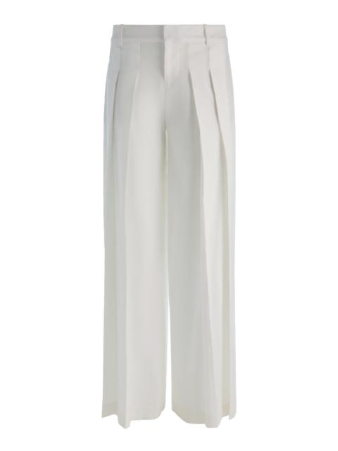 Alice + Olivia BLAIRE PLEATED LINEN PANT - OFF WHITE