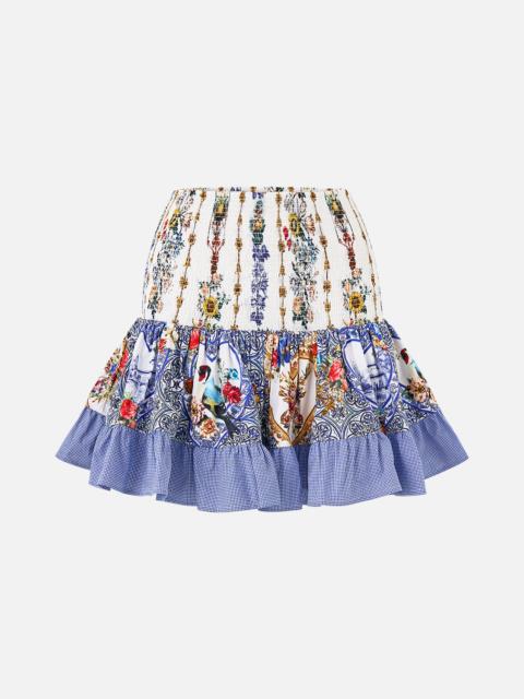 CAMILLA SHORT SHIRRED SKIRT