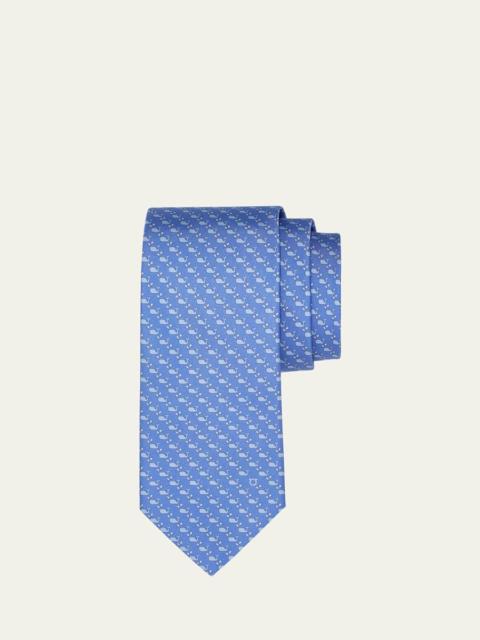 FERRAGAMO Men's Mini Whale-Print Tie