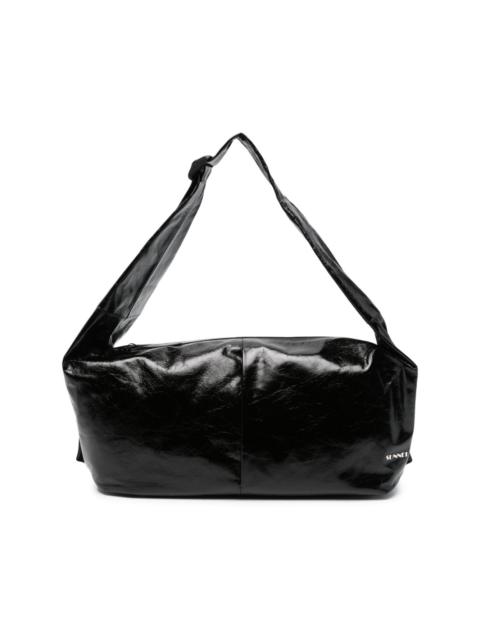 crinkled-leather shoulder bag