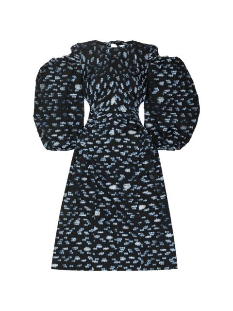 Jaz puff-sleeves printed dress