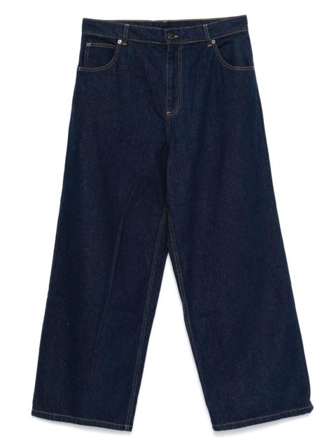 CHARLES JEFFREY LOVERBOY Knitted-patch Wide-leg Jeans