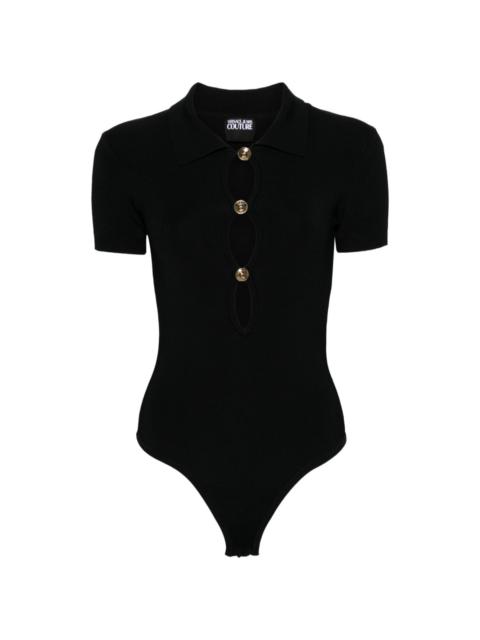 VERSACE JEANS COUTURE polo-collar knitted bodysuit