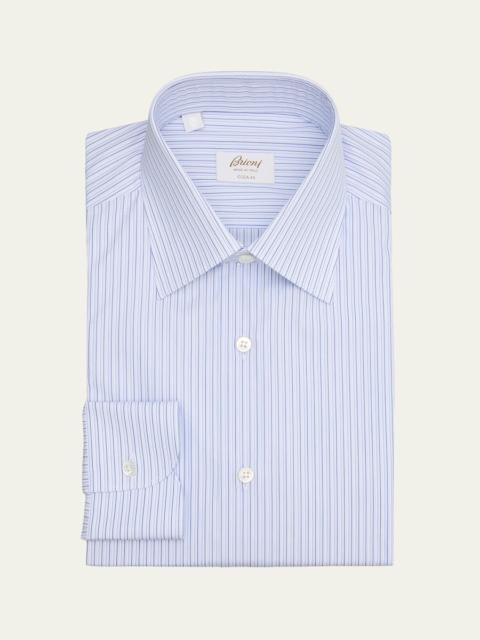 Brioni Men's Giza 45 Cotton Multi-Stripe Dress Shirt
