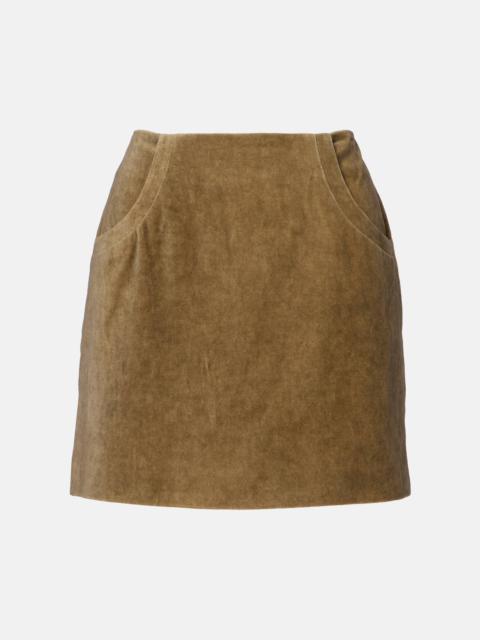 BLAZÉ MILANO Coci high-rise cotton velvet miniskirt