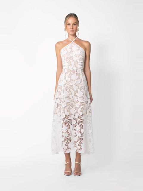 SAU LEE RAVA LACE MIDI DRESS