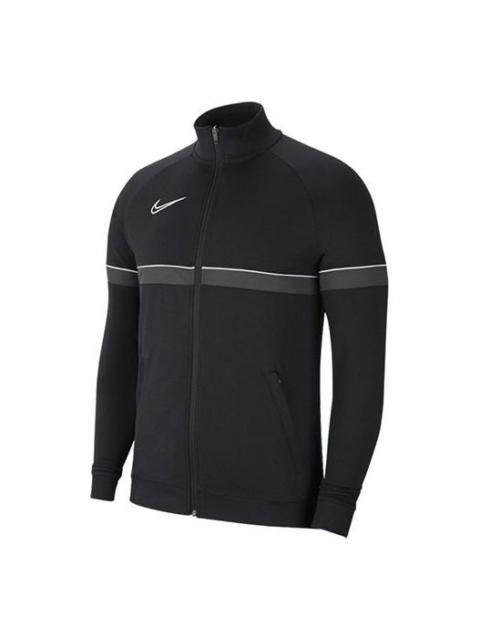 Nike 남자 나이키 줄무늬 대조 색깔 옥외 지퍼 재킷 검정 CW6113-014
