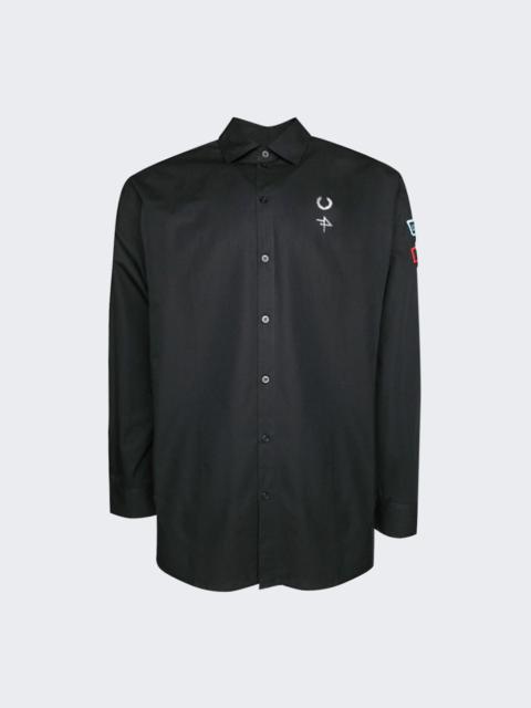 Fred Perry Patched Oversized Shirt Black