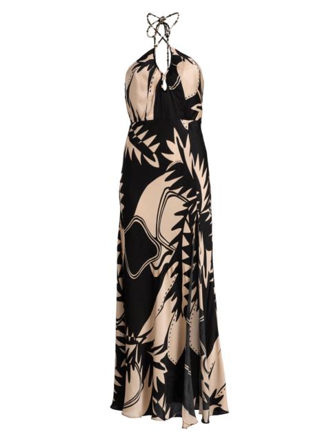 Poupette St Barth Women's Stella Floral Halter Maxi Dress - Black Oasis