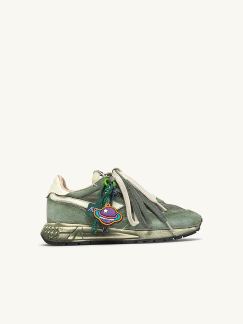 AUTRY REELWIND SUPER VINTAGE SNEAKERS IN LEPRECHAUN AND WHITE SUEDE AND NYLON
