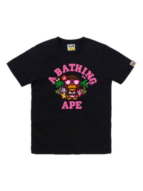 A BATHING APE® (WMNS) A Bathing Ape Lisa College Summer T-Shirt 'Black' 2M20-210-303-BLK