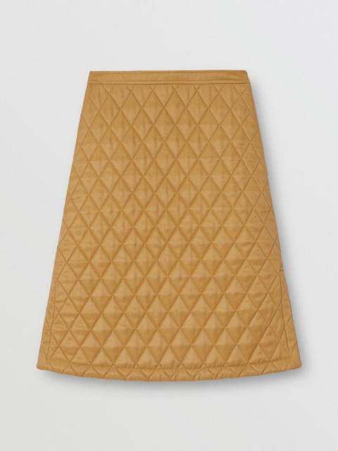 Diamond Quilted Twill A-line Skirt