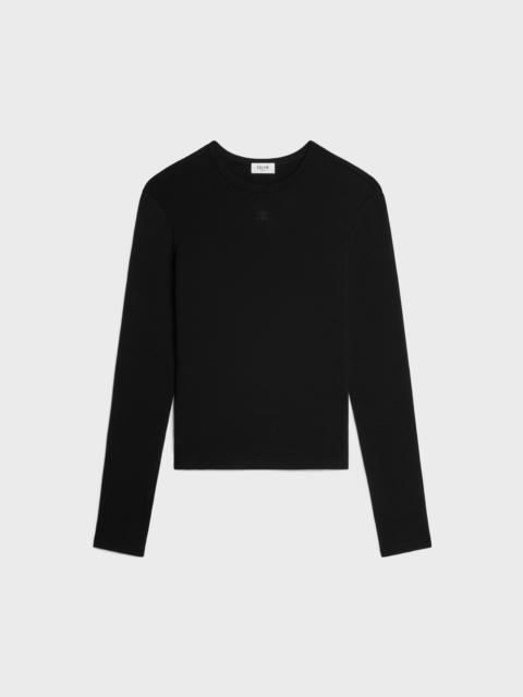 CELINE triomphe long-sleeved t-shirt IN RIBBED COTTON JERSEY