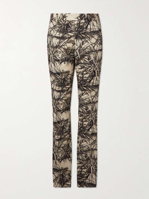 Aloha Pleated Printed Wool-Blend Suit Trousers