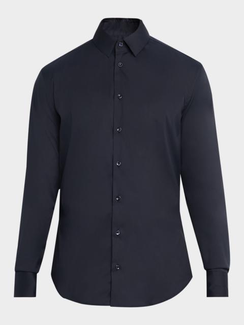 GIORGIO ARMANI Men & apos;s Solid Stretch Poplin Sport Shirt