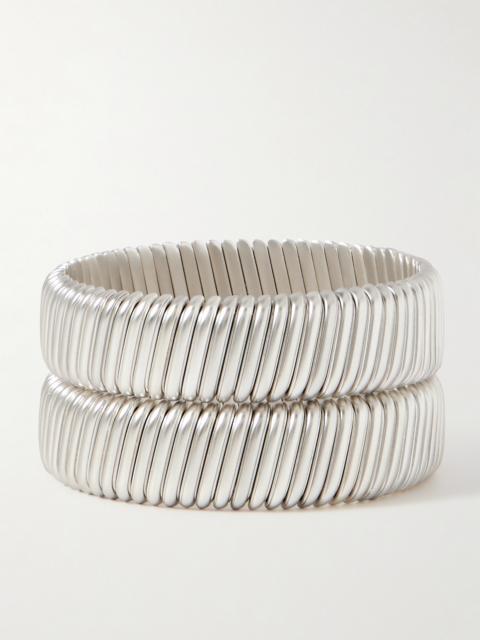 ROXANNE ASSOULIN Rolling Set Of Two Silver-tone Bracelets