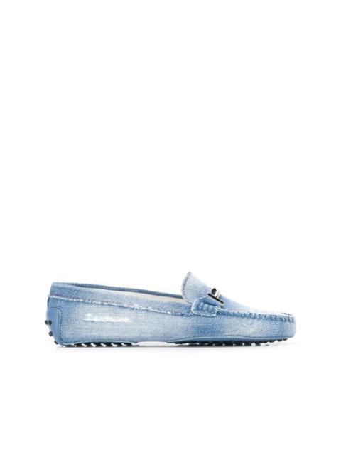 Tod's distressed denim loafers