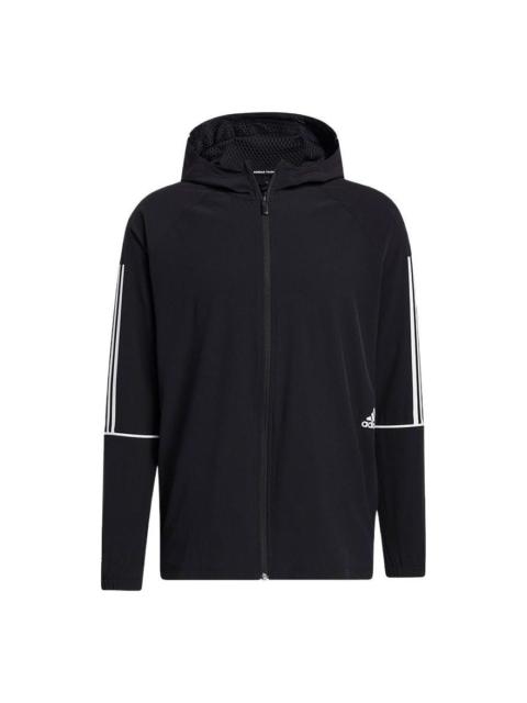 adidas Zipper Sports Hooded Jacket Black GL4799