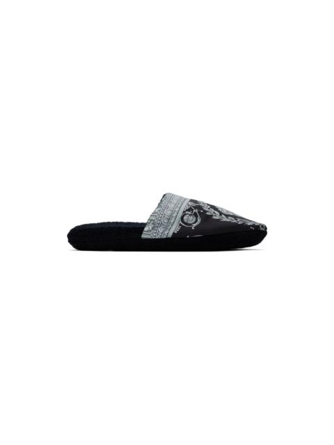 VERSACE Black Baroque Slippers