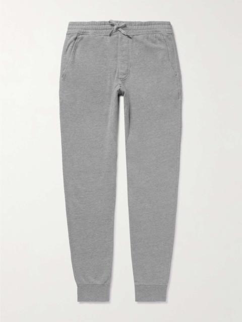 Tapered Brushed Cotton-Blend Jersey Sweatpants