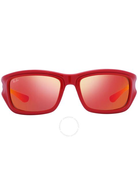 Ray-Ban Ray Ban Scuderia Ferrari Orange Mirrored Square Men's Sunglasses RB4405M F6236Q 59