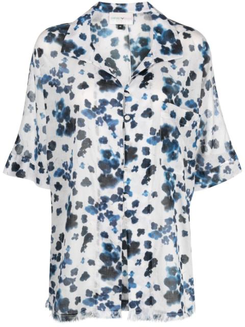 EMPORIO ARMANI Mare abstract-print cotton shirt