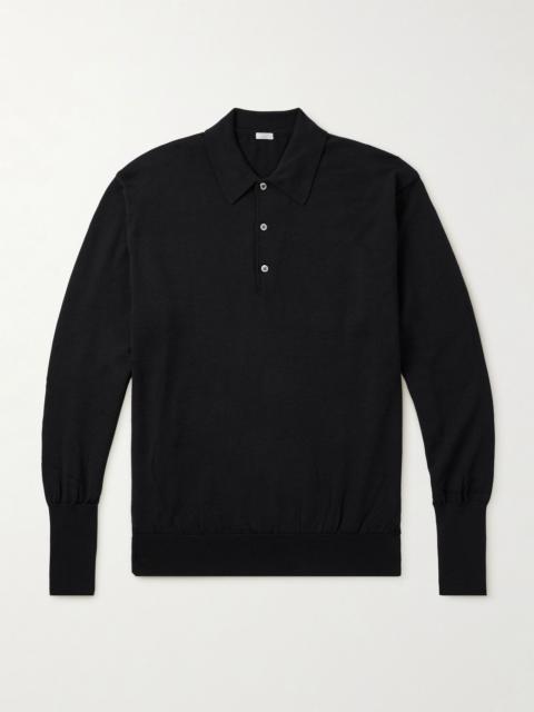 Wool Polo Shirt Black