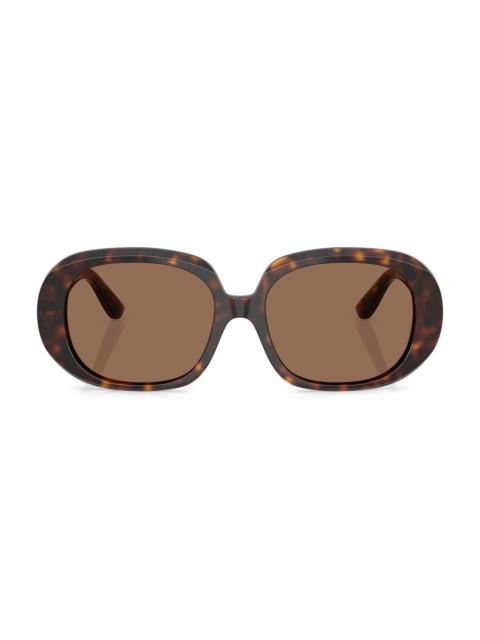 Dolce & Gabbana Women's 56MM Oval Sunglasses - Brown Havana