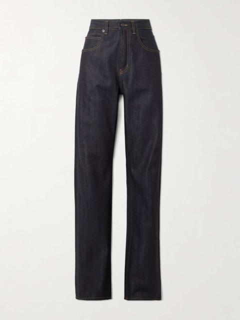 High-rise straight-leg jeans