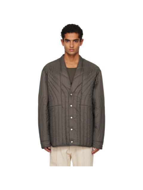 Rick Owens Gray Concordians LS Quilted Liner Down Jacket