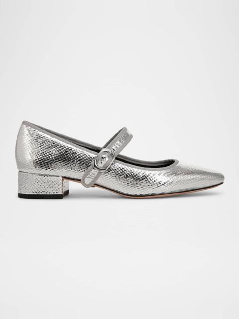 Cade Metallic Mary Jane Ballerina Pumps