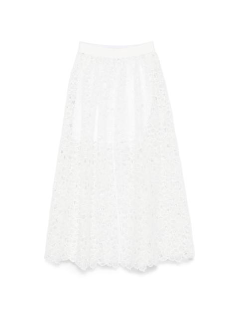 maje floral-lace maxi skirt