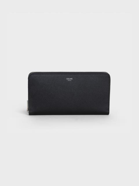 Large zipped wallet in Grained calfskin
