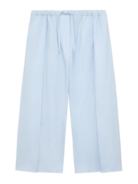 Loewe Women's x Paula's Ibiza Cotton-Blend Creased Crop Trousers - Light Blue