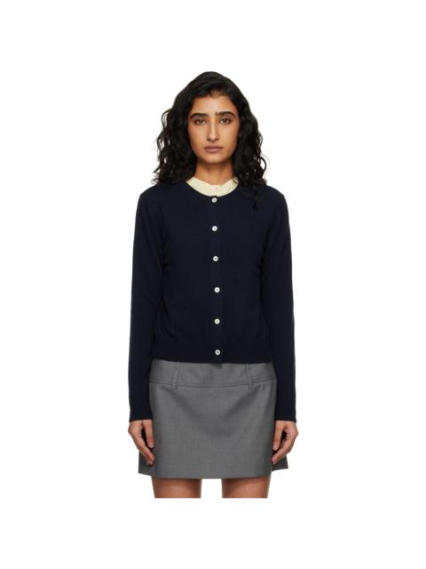 Dunst Navy Essential Crewneck Knit Cardigan