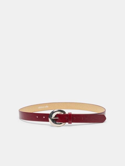 dolce vita CHUNKY CURVED BUCKLE BELT BURGUNDY