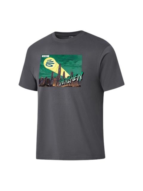 Li-Ning Li-Ning x Curry China Tour City ShenZhen T-Shirt 'Grey' AHSWK07-8