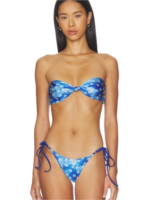 Frankies Bikinis Gigi Satin Bandeau Bikini Top