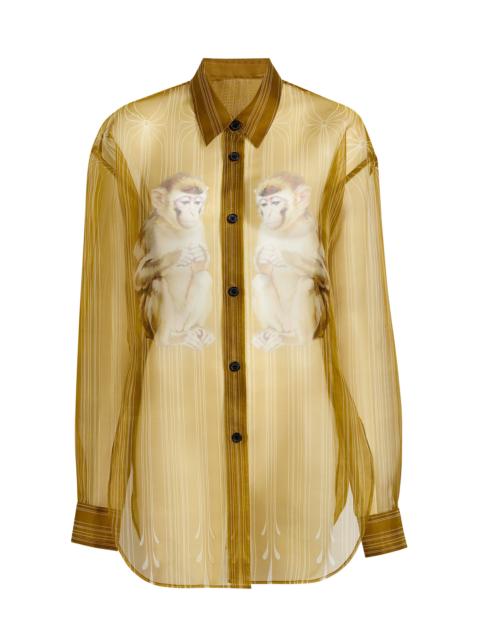 KHAITE Goya Silk-Organza Top olive